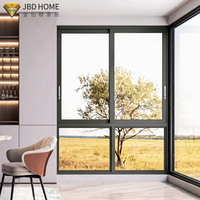Fenêtre coulissante moderne à double vitrage anti-ouragan avec cadre en aluminium, conception à trois rails pour projets de villas