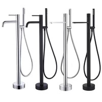 Grifo de pie para bañera con certificación CE, set de grifería para ducha de agua fría/caliente, monomando con válvula de cerámica, para uso en apartamentos, 5 años de garantía.