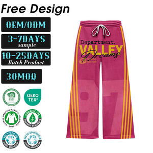 Pantalon de survêtement de haute qualité de marque, logo personnalisé, 100% coton molletonné, séchage rapide, streetwear rayé, droit, homme femme, 600 gsm - Product Image 1