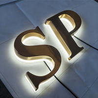 Enseigne personnalisée en forme de lettre rétro-éclairée 3D à DEL en acier inoxydable Signalisation murale avec logo pour les voitures et l'entreprise