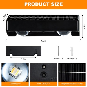 Luces Solares LED para Jardín, Exteriores, Montaje en Pared, RGB, Cálidas, Impermeables IP65, Decoración para Cercas, 2024 - Product Image 6