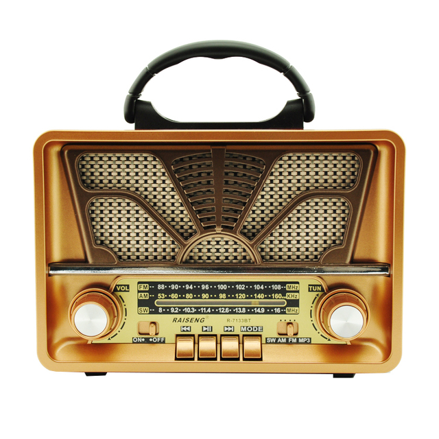 Eletree R-7133Bt 2023 Retro Am Fm Sw Speaker Vintage 1980 Style Portable Multiband Dc Ac Radio