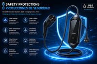 Chargeur EV portable 32A Wi-Fi triphasé 11 kW AC Type 1 Type 2 GBT Station 3,5 kW 7 kW 22 kW, conçu pour les distributeurs - Meilleures ventes