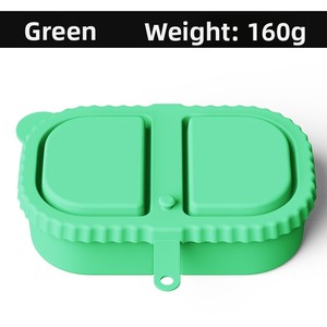 Silicone Double Grids Seasoning and Sauce Box with Lid Square <b>Snack</b> <b>Container</b> Organizer for Home Food Storage - Product Image 3