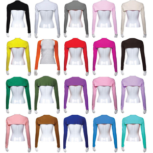 20 Colori Coprispalle a Maniche Lunghe per Donne Musulmane, Bolero/Shrug/Avvolgente, Protezione Solare, Manica Elasticizzata, Tinta Unita, Novità - Product Image 3