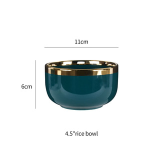 Emerald Color Lead-Free Porcelain Dinnerware <b>Set</b> Eco-Certified Dishwasher Safe Family Dining Includes Bowls Oval Platter Modern - Product Image 5