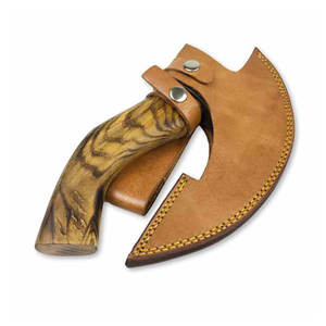 Couteau à pizza en acier inoxydable avec manche en bois, lame à bascule robuste, hachoir à pizza pour les restaurants et la cuisine à domicile - Product Image 2