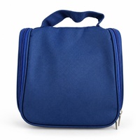 Trousse de Toilette Suspendue Oxford 600D Bleu Royal Résistante à l'Eau, avec Crochet Pivotant Intégré et Poches en Maille Respirante pour Hôtel et Voyage