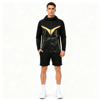 Sweat à capuche zippé pour homme, personnalisé OEM ODM, avec motif marbré par sublimation et impression 3D intégrale pour vêtements de sport