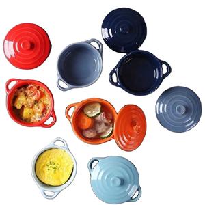 Cuenco de cerámica con tapa Crock-Pot Doble piel Leche <span class=keywords><strong>Desayuno</strong></span> Huevo al vapor Pudín Tazón Moldes para hornear Cuencos para niños - Product Image 2