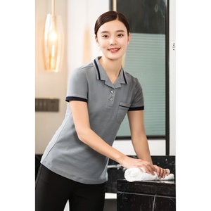 Uniforme <span class=keywords><strong>de</strong></span> ménage pour hôtel, ensemble <span class=keywords><strong>de</strong></span> vêtements <span class=keywords><strong>de</strong></span> travail à manches courtes pour le personnel <span class=keywords><strong>de</strong></span> <span class=keywords><strong>nettoyage</strong></span>, tenue professionnelle pour les employés d'étage, <span class=keywords><strong>printemps</strong></span>-été 2022-09 - Product Image 6