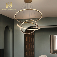 Lumière circulaire décorative de lustre de cristal naturel LED de galerie de villa d'hôtel personnalisée avancée