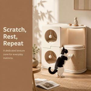 Mobilier pour animaux tout-en-un : Table d'appoint modulaire verticale pour chat, gain de place, idéal pour les foyers multi-chats - Product Image 1