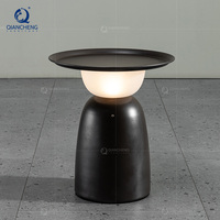 Mesa auxiliar decorativa de luz LED de acero al carbono de gran oferta minimalista moderna, fabricante de Dongguan, muebles de Metal, mesa auxiliar de café