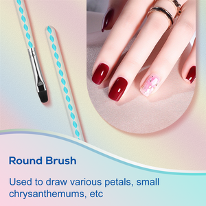 Ensemble de 5 pinceaux professionnels à manche acrylique spiralé coloré haute élasticité pour nail art, avec étui à paillettes, pour gel UV et peinture DIY - Product Image 5