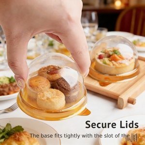 Cajas Transparentes <span class=keywords><strong>de</strong></span> Plástico para Cupcakes Pequeños con Tapas <span class=keywords><strong>de</strong></span> Domo, Mini Contenedores para Pasteles para Bodas, Cumpleaños, Pasteles <span class=keywords><strong>de</strong></span> <span class=keywords><strong>Queso</strong></span>, Postres - Product Image 2