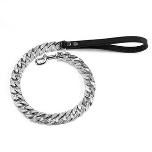 <span class=keywords><strong>Collar</strong></span> de cadena de oro de acero inoxidable de alta resistencia de lujo de 1 pulgada Gargantilla <span class=keywords><strong>Collar</strong></span> y correa de perro Bully - Product Image 3