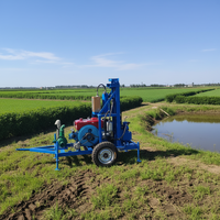 Machine de forage de puits agricole mobile, hydraulique diesel, portable, haute efficacité, 22 ch, équipement de forage de puits d'eau