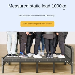 <span class=keywords><strong>Lit</strong></span> moderne double pliant en fer <span class=keywords><strong>Lit</strong></span> simple pour adulte avec planche rigide pour dortoir Salle de location Pause déjeuner - Product Image 4