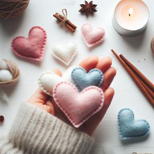 Arte de Pared de Fieltro con Diseño Floral Intrincado del Himalaya, Adorno Elegante en Forma de Corazón para Decoración Navideña del Hogar, Forma de Árbol de Navidad - Product Image 2