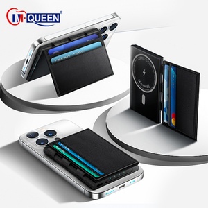 พาวเวอร์แบงค์หนัง PU ความจุ 4500 มิลลิแอมป์ แบบพกพา พร้อมช่องใส่การ์ด รองรับการชาร์จไร้สาย สำหรับโทรศัพท์ - Product Image 4