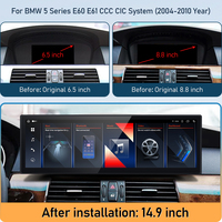 Lecteur multimédia vidéo GPS de voiture STWEI 14,9 pouces pour BMW Série 5 E60 E61 Stéréo 4G WiFi Carplay Android Auto Navigation Unité principale
