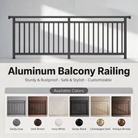 Pagar Balkon Aluminium Lapis Bubuk Modern Anti Karat, Pagar Teras Luar Ruangan, Pagar Pengaman Balkon Villa, Pagar Pelindung Taman