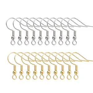 Stainless Steel Earring Hooks Jewelry Findings Common Ear Wire with Spring Bead For Jewellery Making DIY Hook Ear Coil U Pick