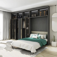 Meubles sur mesure en bois fabriqués en usine : lits Murphy verticaux pliants avec armoire de rangement intégrée pour chambre à coucher