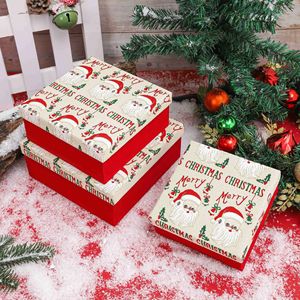 Evergreenwrap <span class=keywords><strong>3</strong></span>'lü Set Yeni Kare Noel Hediye Kutusu Seti Keten Simli Yüzeyli Üst Alt Kapaklı Boş Noel Paketleme Kutuları - Product Image 5