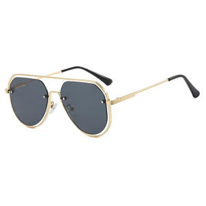 9510 New Modern Retro Punk Double Beam <b>Round</b> Sunglasses for Women Men Vintage Driving Hollow Out Metal Frame <b>Sun</b> <b>Glasses</b> Shades - Product Image 6