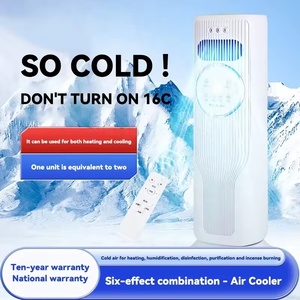 Ventilateur purificateur d'air portable sans pales à 3 vitesses, boîtier en plastique, ventilateur tour électrique de refroidissement et de chauffage pour la maison, le bureau, l'hôtel, avec télécommande - Product Image 2