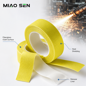 Ruban <span class=keywords><strong>de</strong></span> <span class=keywords><strong>masquage</strong></span> thermique industriel en tissu <span class=keywords><strong>de</strong></span> fibre <span class=keywords><strong>de</strong></span> verre, idéal pour le processus <span class=keywords><strong>de</strong></span> pulvérisation au plasma et la protection <span class=keywords><strong>de</strong></span> la peinture par pulvérisation - Product Image 5