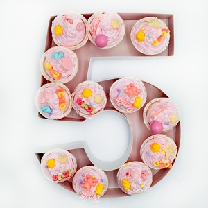 Plateau à charcuterie robuste en papier mâché de 15 pouces, plateau en carton remplissable en forme de chiffres, boîte à cupcakes - Product Image 2