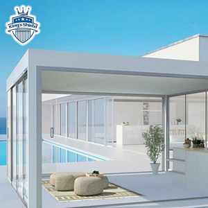 Gazebos 6*4 de alta calidad, retráctil, grande, alto, para <span class=keywords><strong>jardín</strong></span> al aire libre, techo con persianas, eléctrico, personalizado, piscina, arco de madera prefabricado - Product Image 2