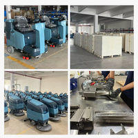 Nettoyeur-sécheur de sols autoporté BISON (CHINE) avec réservoir de 120 L, capacité de 5100 m²/h, idéal pour l'entretien des entrepôts, la logistique, les usines et le nettoyage du béton.