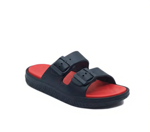 Sandali Unisex in EVA a Doppia Fascia Blu Navy Taglia 22 Comodi per Tutte le Stagioni Punta Aperta Chiusura con Fibbia - Product Image 1