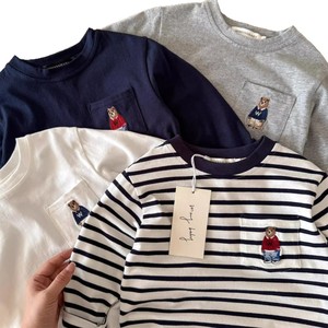 Children's Long Sleeve T-Shirt Striped Solid Color Cotton <b>Base</b> <b>Layer</b> Shirt Boys Autumn Wear - Product Image 5