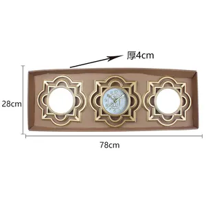 Jam wajah ruang tamu dengan tulisan tiga dimensi yang jelas, set jam dinding plastik Muslim, jam cermin dekoratif