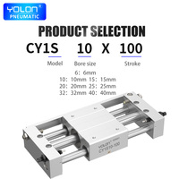 CY1S25/20/16/32/40/10/6 série cylindre à piston sans tige Volon nouveau produit pneumatique magnétique SMC cylindre à air de la Chine