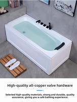 Venta Directa de Fábrica: Bañera Acrílica Estándar Individual Rectangular Independiente con Doble Borde, Engrosada y Profunda