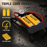 Pompe à air pour pneus, pompe à pied portable tout usage haute pression pour vélo avec embouts multiples