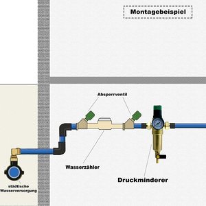 Pré-filtre avec régulateur de pression, jauge/connecteur d'eau de robinet 1 "et adaptateur à 3/4" et 1/2 ", filtre à sédiments d'intérieur - Product Image 5