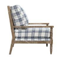Vente en gros de fauteuils modernes contemporains de luxe design unique texture à carreaux blanc bleu pour salon meubles de maison pas cher