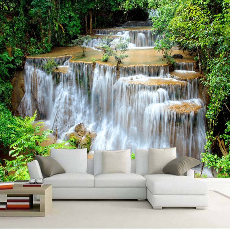 Custom Green Landscape 3d Photo Wallpaper For Living Room