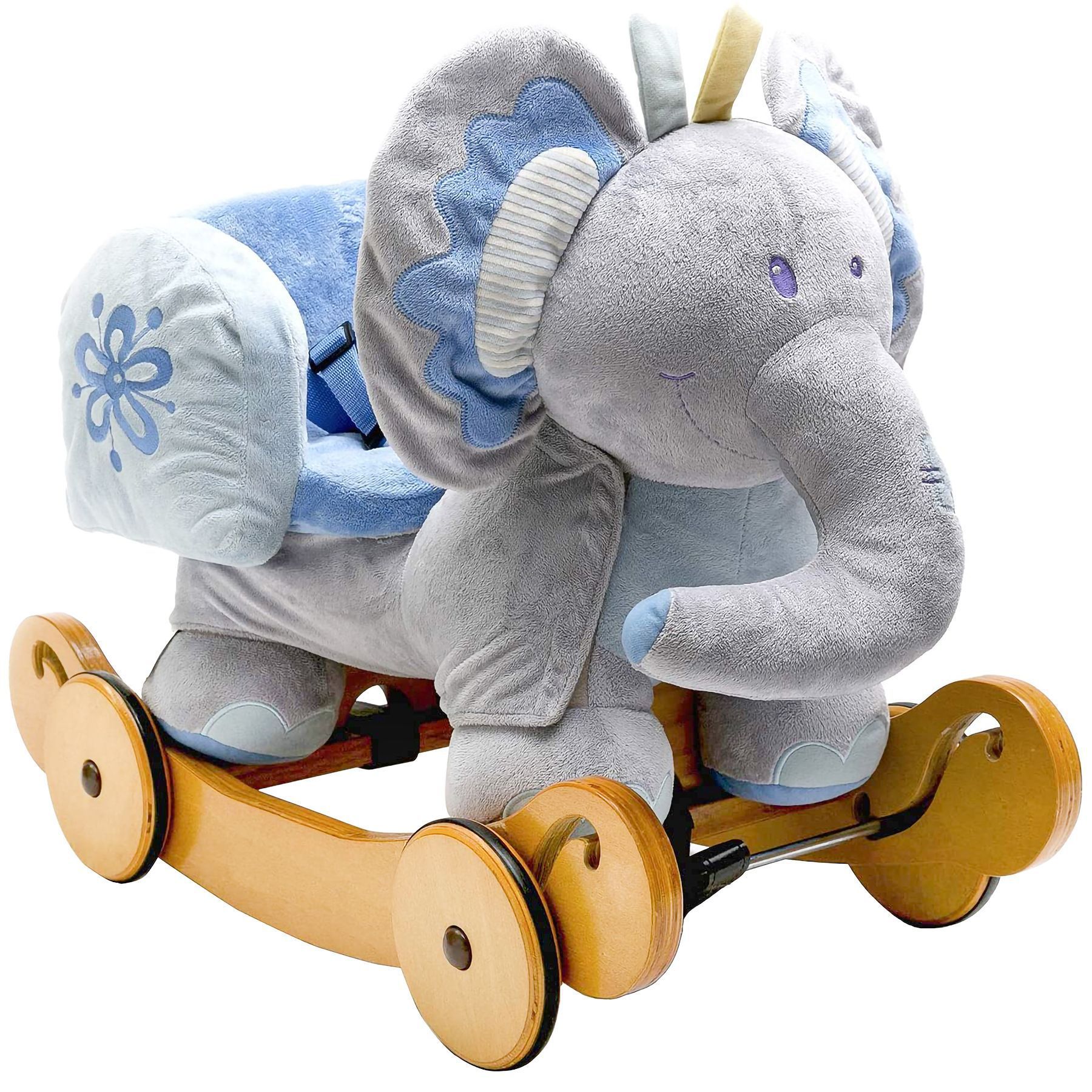 Caballo balancín elefante azul