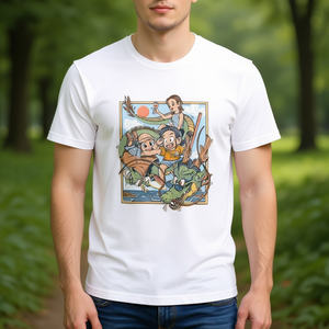 T-shirt con ritratto di famiglia, bianca, unisex, abbigliamento promozionale - Product Image 3