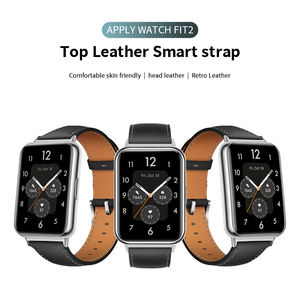 Bracelet de montre intelligente Bracelet de ceinture de remplacement pour <span class=keywords><strong>Huawei</strong></span> <span class=keywords><strong>Fit2</strong></span> Accessoires de bande Bracelet en cuir véritable pour <span class=keywords><strong>Huawei</strong></span> Watch Fit 2 - Product Image 4