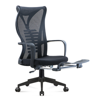 Chaise de bureau à dossier haut entièrement en maille avec repose-pieds, support lombaire, pivotante et réglable pour bureau et domicile, vente en gros directe d'usine