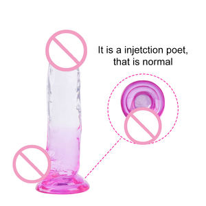 قضيب اصطناعي جيلي TPE ناعم وواقعي متدرج اللون للبيع بالجملة مع قاعدة شفط، لعبة جنسية للمداعبة للرجال والنساء والأزواج - Product Image 4